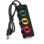 HUB USB 4 ports USB 2.0 avec interrepteur - Noir