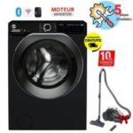 Lave linge Frontal HOOVER HW414MBCB-1 14 Kg +  Aspirateur Sans Sac