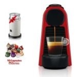 Machine à Café NESPRESSO Mini Essenza Rouge + Machine Aeroccino