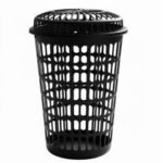 Panier à Linge Plastique Avec Couvercle - Noir