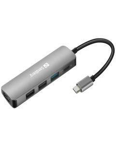 station-d-accueil-sandberg-dock-usb-c-hdmi-3xusb-pd-gris.jpg Station d'accueil SANDBERG Dock USB-C HDMI+3xUSB+PD - Gris – Image 1