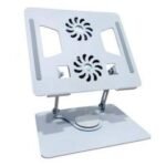 Support Pour PC Portable Rotatif 360° Degré Avec 2 Ventillateurs - Gris