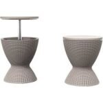 Table En PVC Avec Glacière 30 Litres - Marron